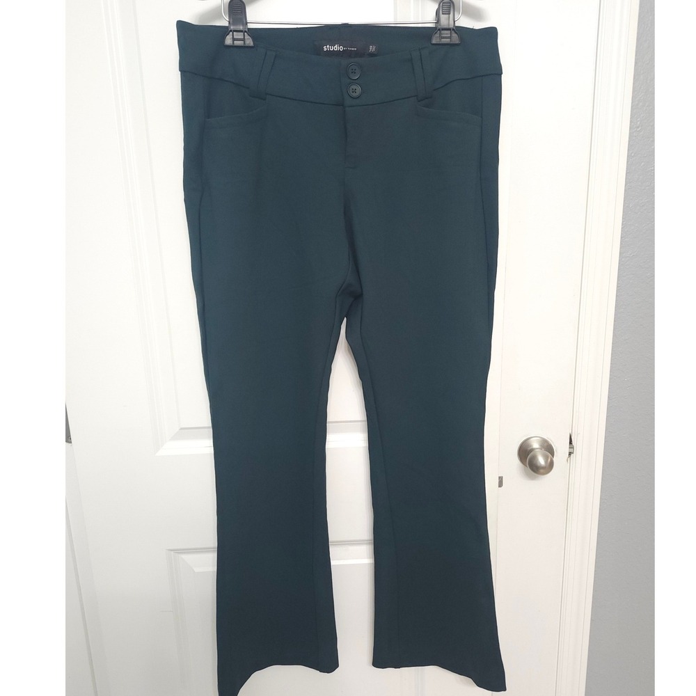 Studio by Torrid Womens 14R Teal Green Flare Leg Dress Pants Career Trousers